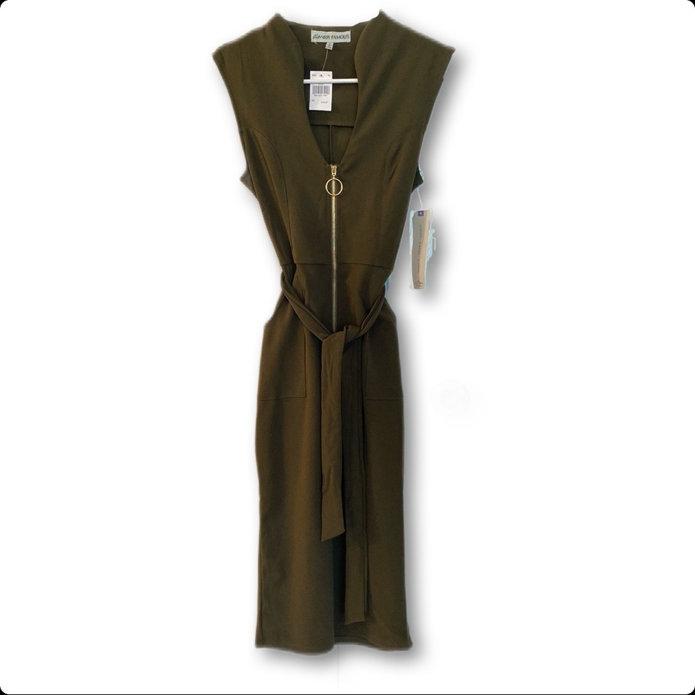Almost Famous Olive Green Dress w/ Pockets